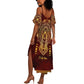 Personalized Anubis Summer Maxi Dress Ancient Egyptian Pattern In Red