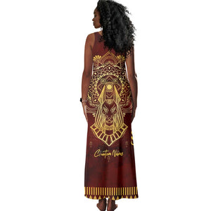 Personalized Anubis Tank Maxi Dress Ancient Egyptian Pattern In Red
