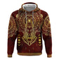 Personalized Anubis Zip Hoodie Ancient Egyptian Pattern In Red
