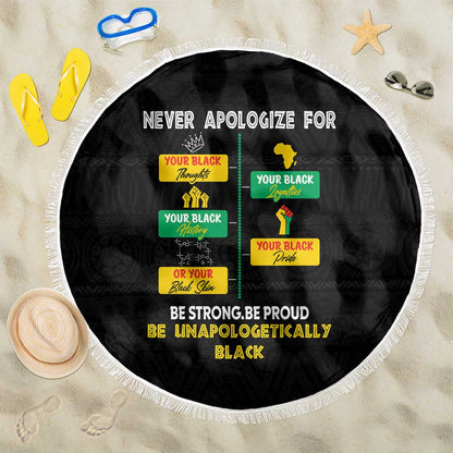 Never Apologize For Your Pride Beach Blanket African Black History