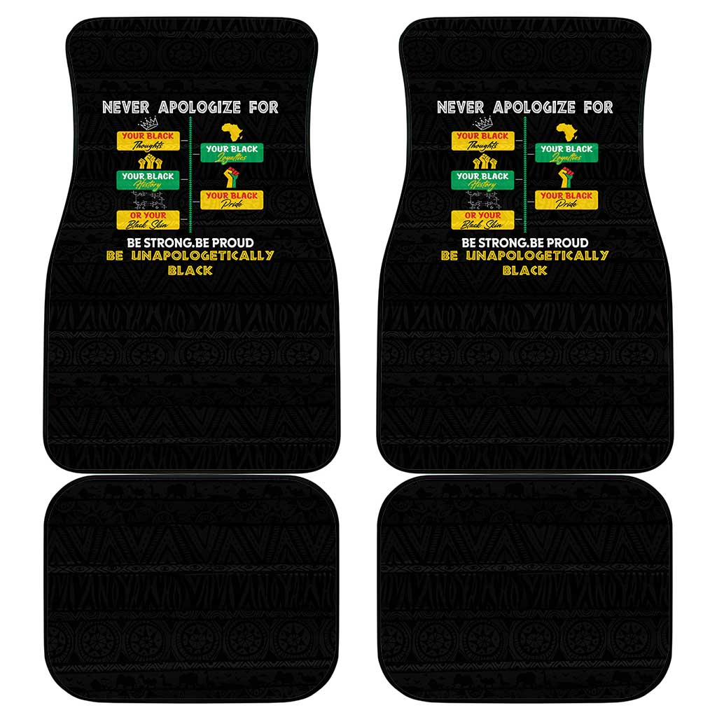 Never Apologize For Your Pride Car Mats African Black History