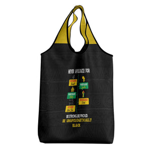 Never Apologize For Your Pride Grocery Bag African Black History