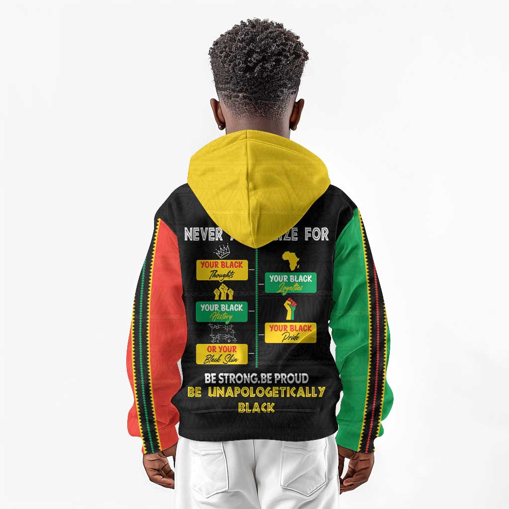 Never Apologize For Your Pride Kid Hoodie African Black History