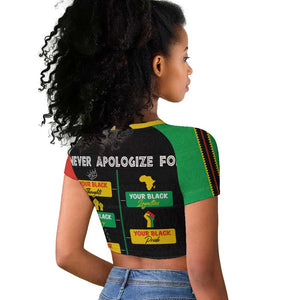Never Apologize For Your Pride Raglan Cropped T shirt African Black History