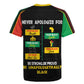 Never Apologize For Your Pride Rugby Jersey African Black History