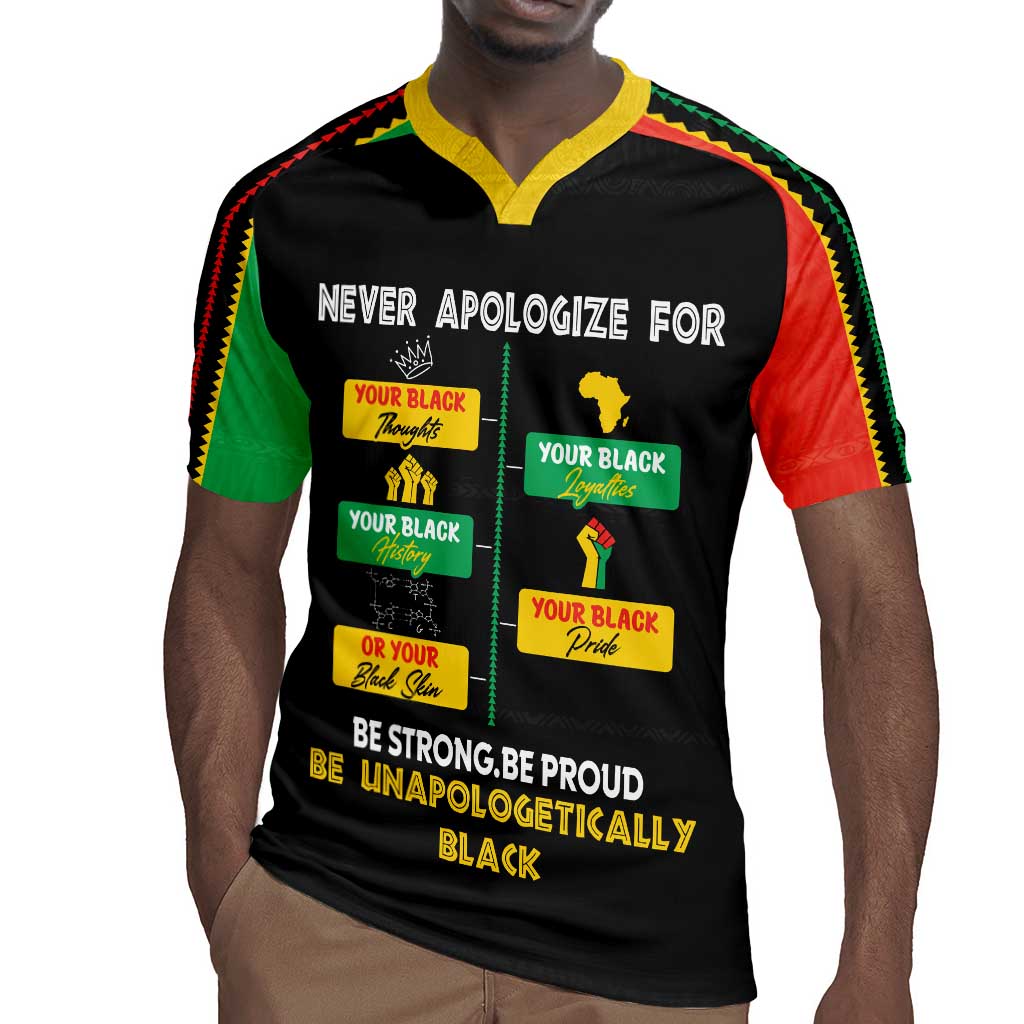 Never Apologize For Your Pride Rugby Jersey African Black History