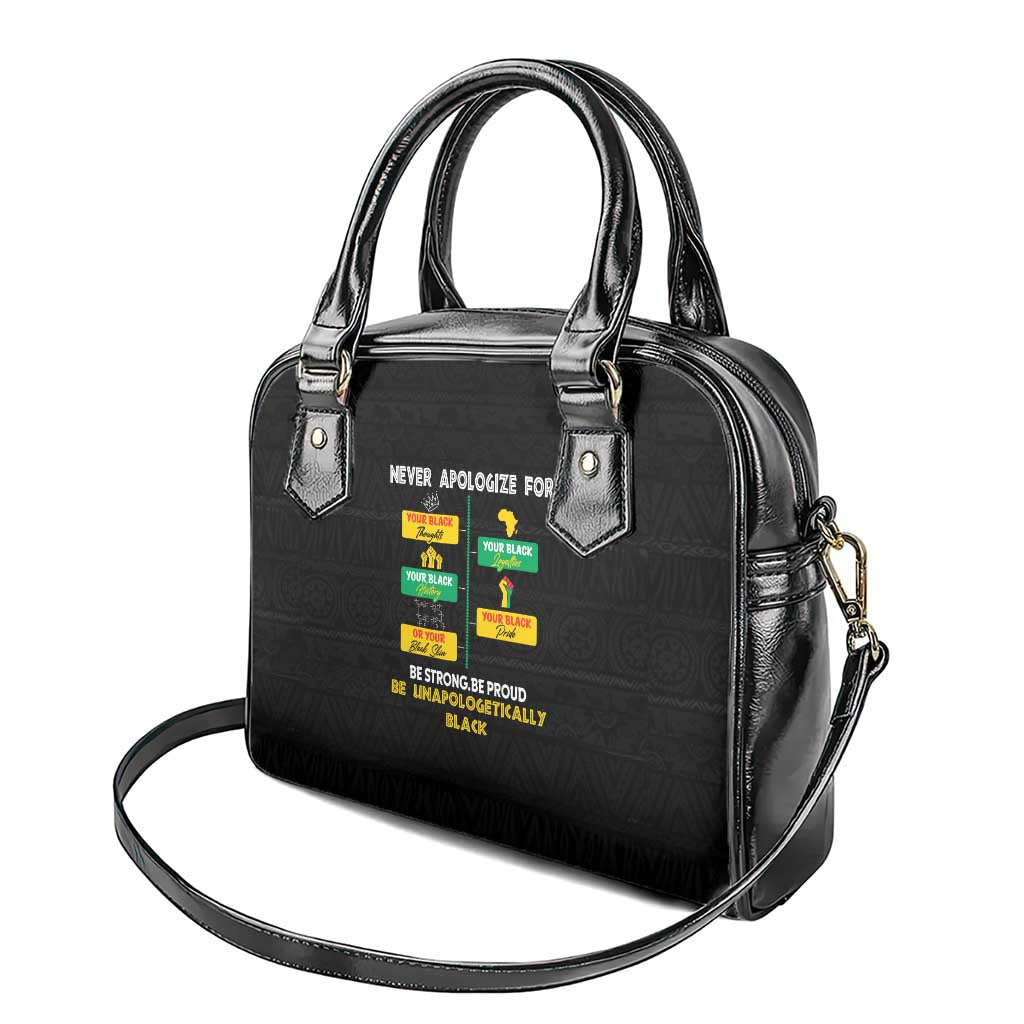 Never Apologize For Your Pride Shoulder Handbag African Black History