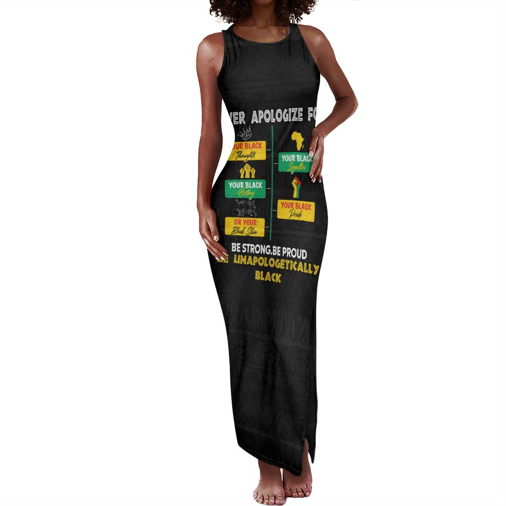 Never Apologize For Your Pride Tank Maxi Dress African Black History
