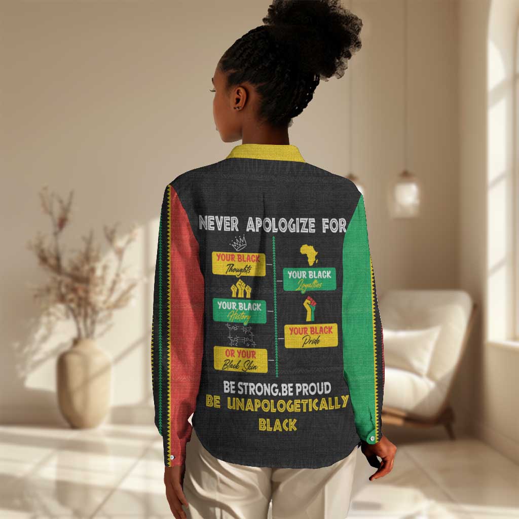 Never Apologize For Your Pride Women Casual Shirt African Black History DT02
