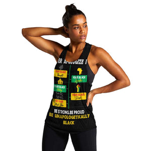 Never Apologize For Your Pride Women Racerback Tank African Black History