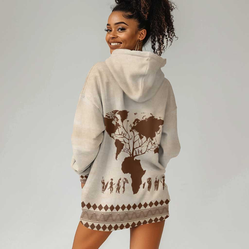 Root Africa Hoodie Dress African Map