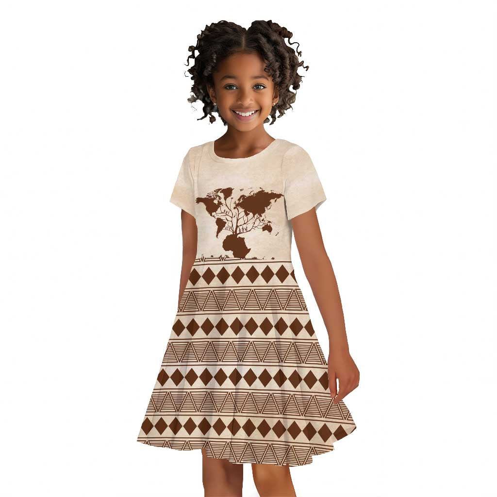 Root Africa Kid Short Sleeve Dress African Map