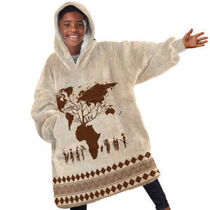 Root Africa KId Wearable Blanket Hoodie African Map