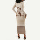 Root Africa Long Sleeve Bodycon Dress African Map DT02