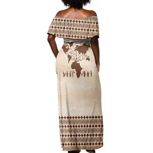 Root Africa Off Shoulder Maxi Dress African Map