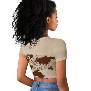 Root Africa Raglan Cropped T shirt African Map