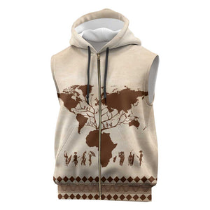 Root Africa Sleeveless Zip Hoodie African Map - African Pride