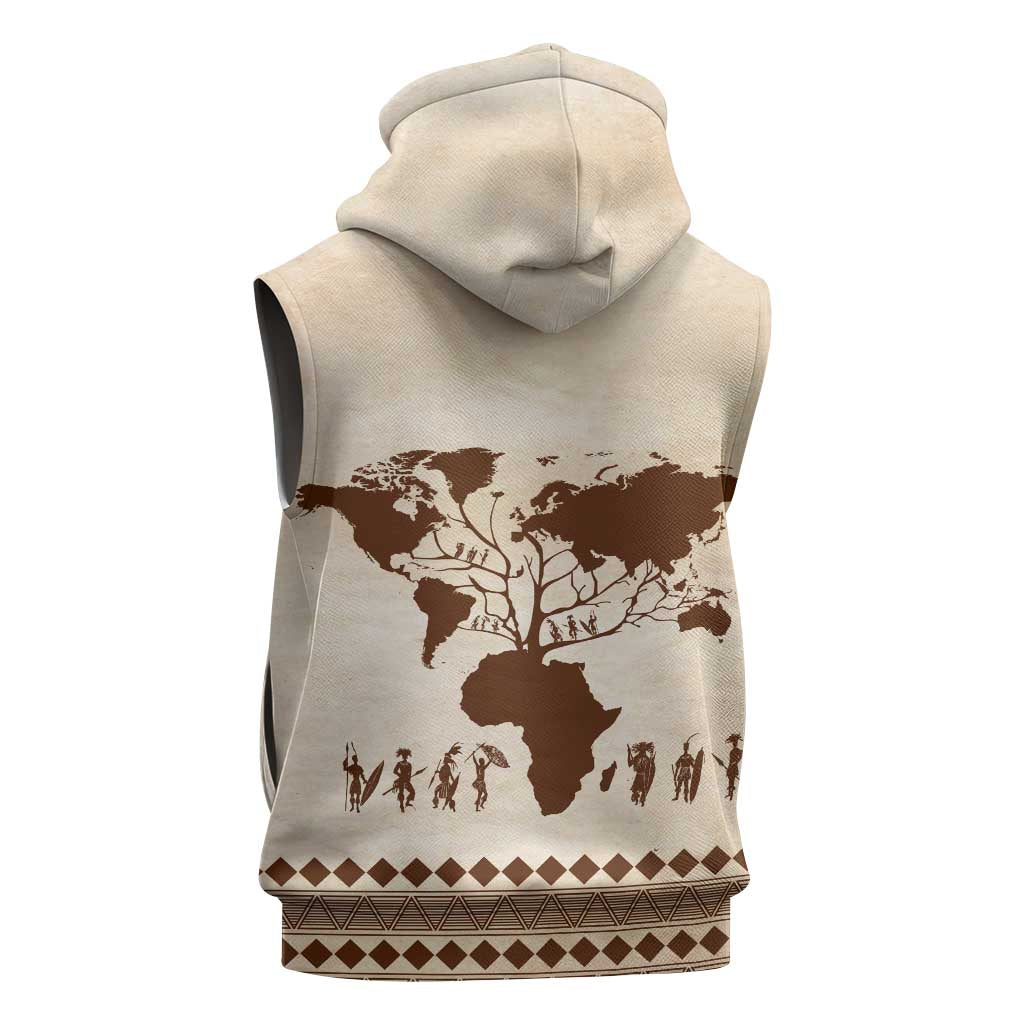 Root Africa Sleeveless Zip Hoodie African Map - African Pride