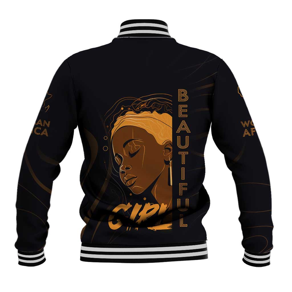 Personalized Beautiful Black Girl Baseball Jacket - Women of Africa Design DT02