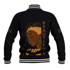 Personalized Beautiful Black Girl Baseball Jacket - Women of Africa Design DT02