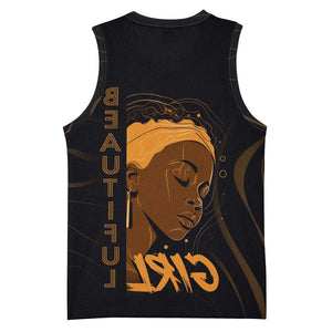 Personalized Beautiful Black Girl Basketball Jersey - Women of Africa Design - African Pride