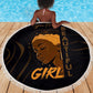 Personalized Beautiful Black Girl Beach Blanket - Women of Africa Design