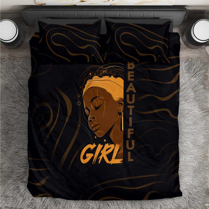 Personalized Beautiful Black Girl Bedding Set - Women of Africa Design