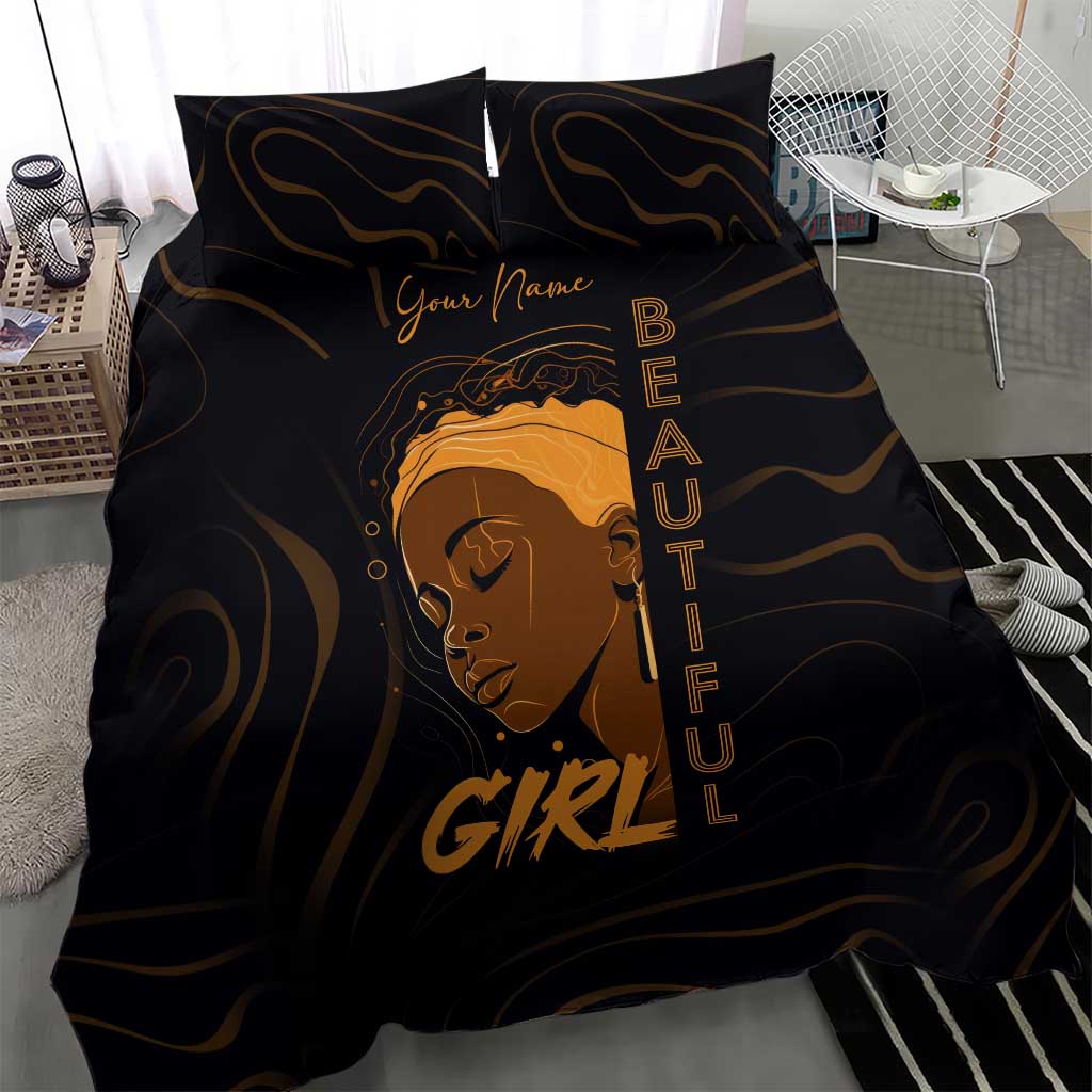 Personalized Beautiful Black Girl Bedding Set - Women of Africa Design