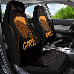 Personalized Beautiful Black Girl Car Seat Cover - Women of Africa Design