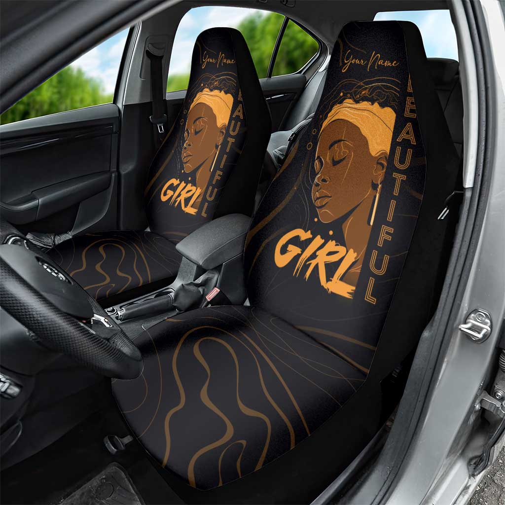 Personalized Beautiful Black Girl Car Seat Cover - Women of Africa Design