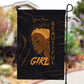Personalized Beautiful Black Girl Garden Flag - Women of Africa Design