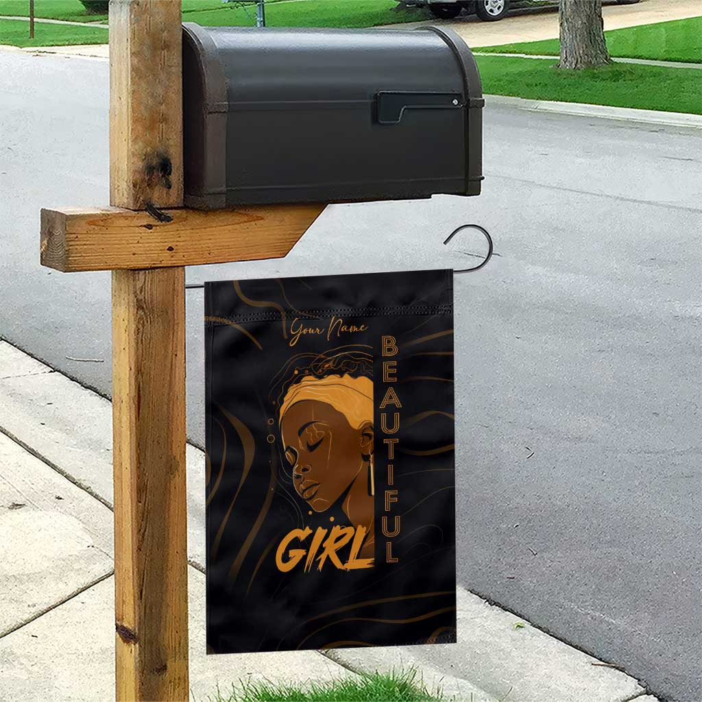 Personalized Beautiful Black Girl Garden Flag - Women of Africa Design