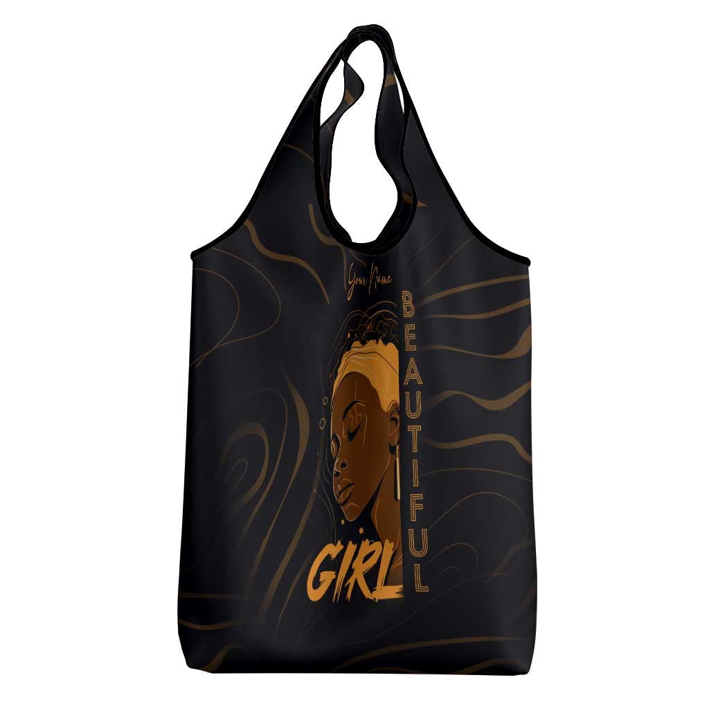 Personalized Beautiful Black Girl Grocery Bag - Women of Africa Design