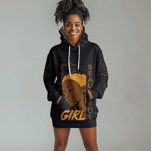 Personalized Beautiful Black Girl Hoodie Dress - Women of Africa Design