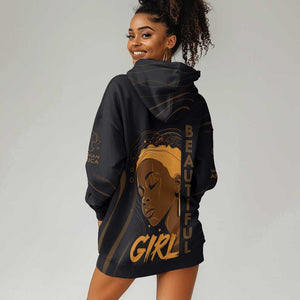 Personalized Beautiful Black Girl Hoodie Dress - Women of Africa Design