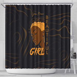 Personalized Beautiful Black Girl Shower Curtain - Women of Africa Design