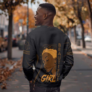 Personalized Beautiful Black Girl Sweatshirt - Women of Africa Design