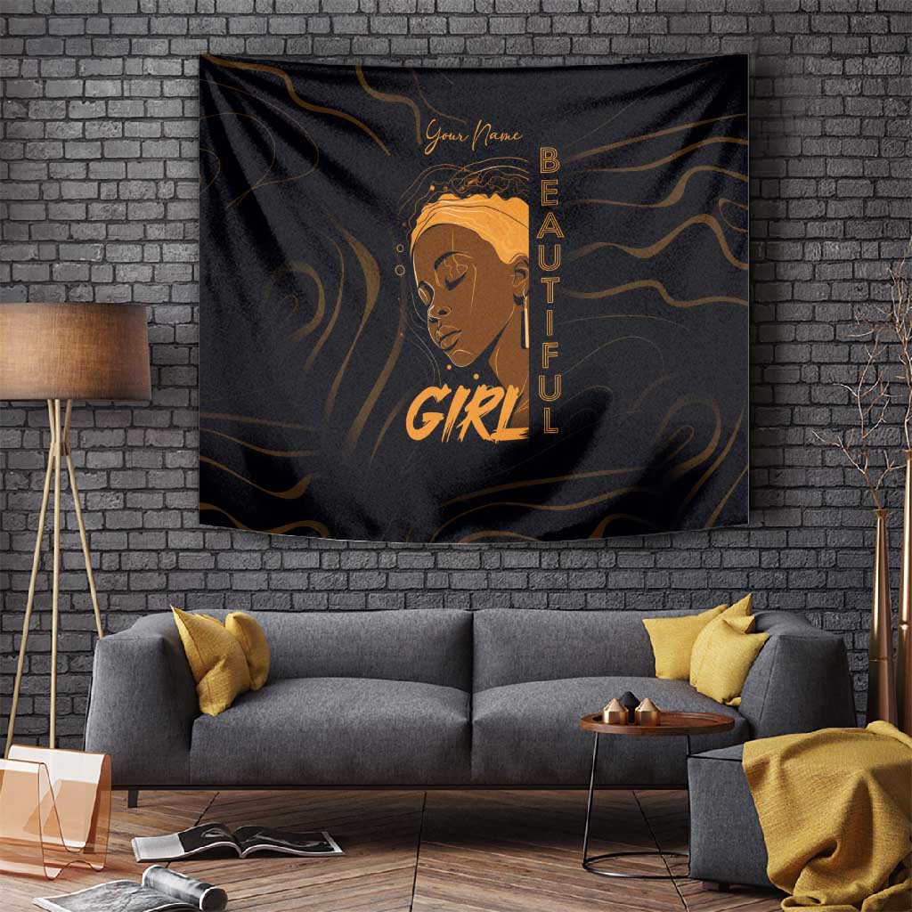 Personalized Beautiful Black Girl Tapestry - Women of Africa Design