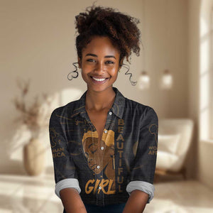 Personalized Beautiful Black Girl Women Casual Shirt - Women of Africa Design DT02