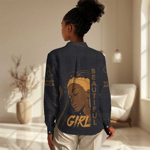 Personalized Beautiful Black Girl Women Casual Shirt - Women of Africa Design DT02