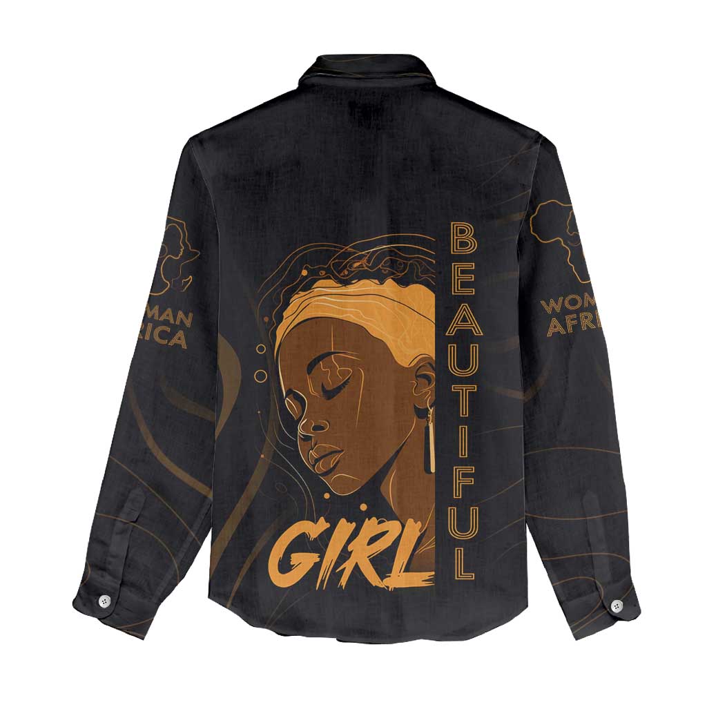 Personalized Beautiful Black Girl Women Casual Shirt - Women of Africa Design DT02