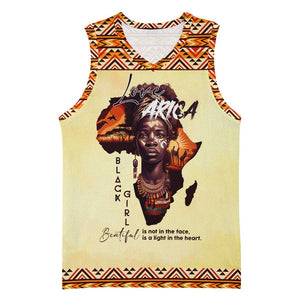 Love Africa Basketball Jersey - Personalized Beautiful Black Girl - African Pride