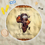 Love Africa Beach Blanket - Personalized Beautiful Black Girl