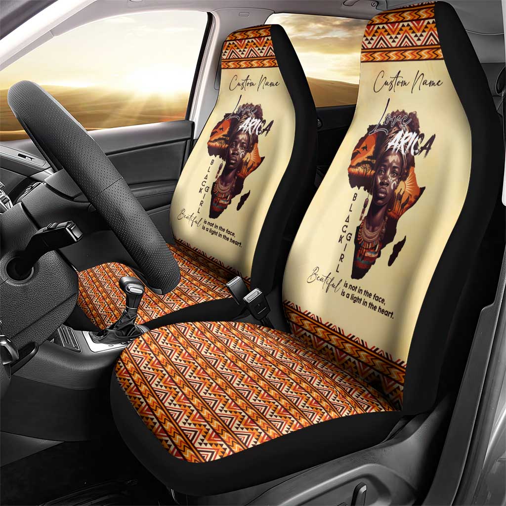 Love Africa Car Seat Cover - Personalized Beautiful Black Girl