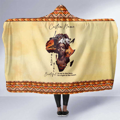 Love Africa Hooded Blanket - Personalized Beautiful Black Girl