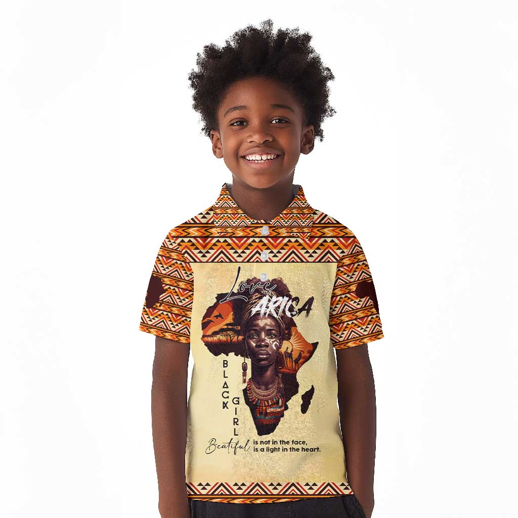 Love Africa Kid Polo Shirt - Personalized Beautiful Black Girl