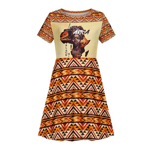 Love Africa Kid Short Sleeve Dress - Personalized Beautiful Black Girl