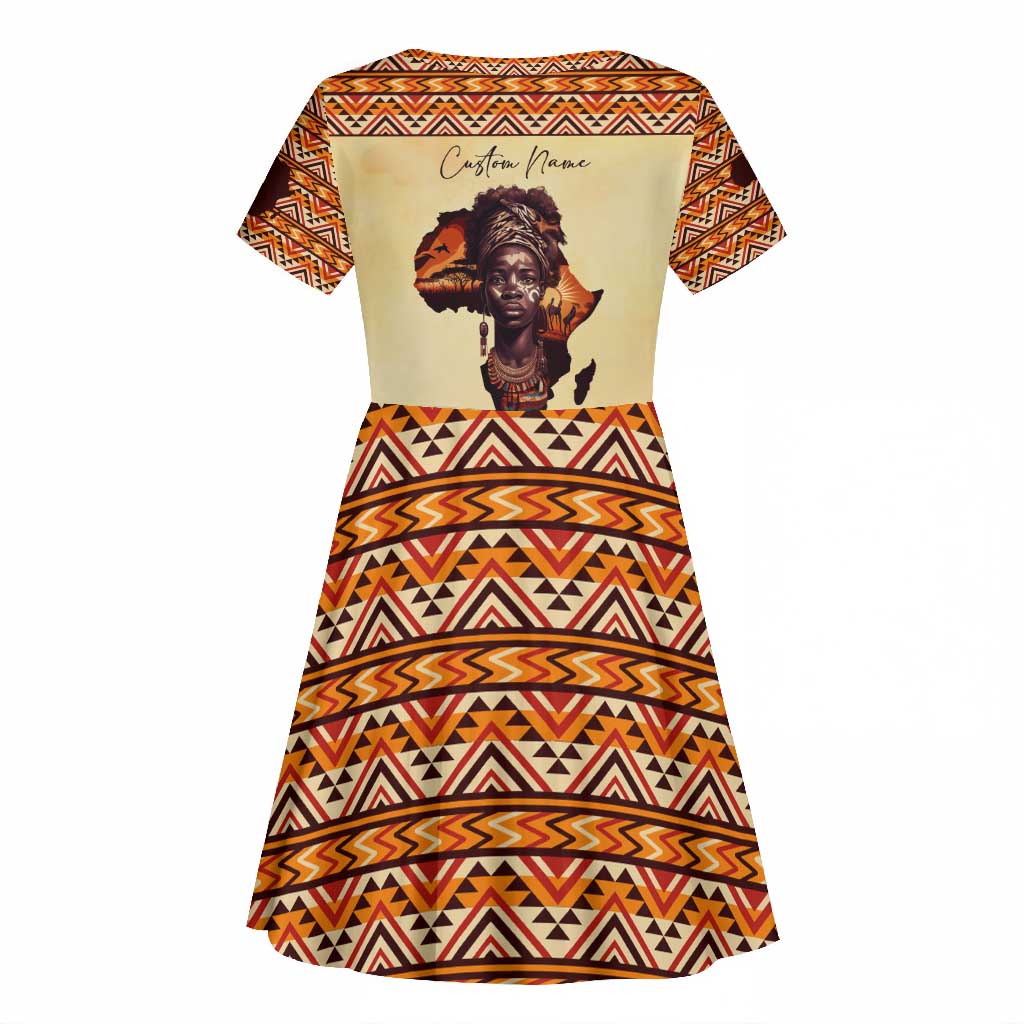 Love Africa Kid Short Sleeve Dress - Personalized Beautiful Black Girl