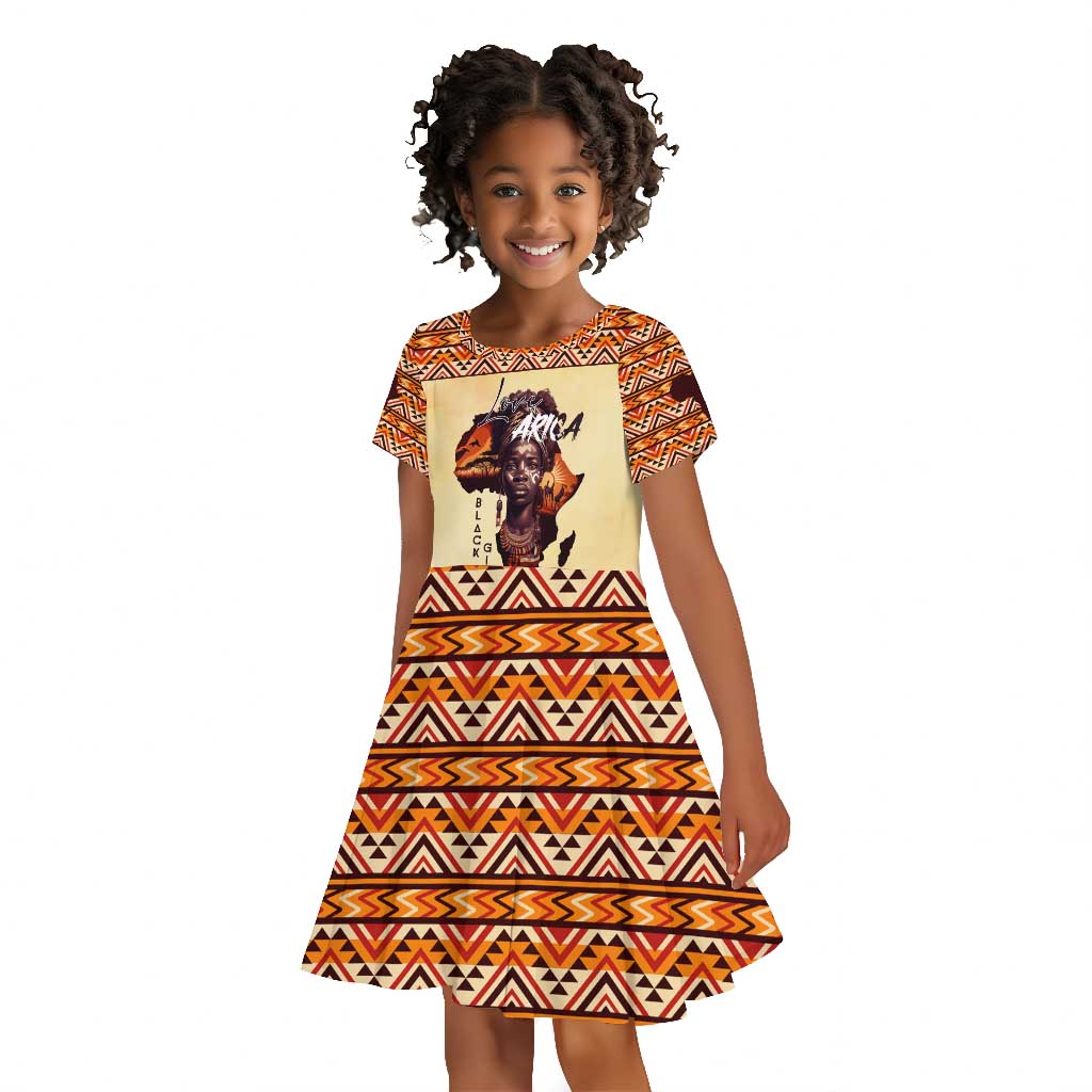 Love Africa Kid Short Sleeve Dress - Personalized Beautiful Black Girl
