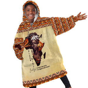 Love Africa KId Wearable Blanket Hoodie - Personalized Beautiful Black Girl